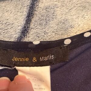Jennie & Marlis Navy Polka Dot Blouse